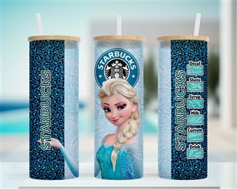 Starbucks Coffee Elsa Blue Leopard